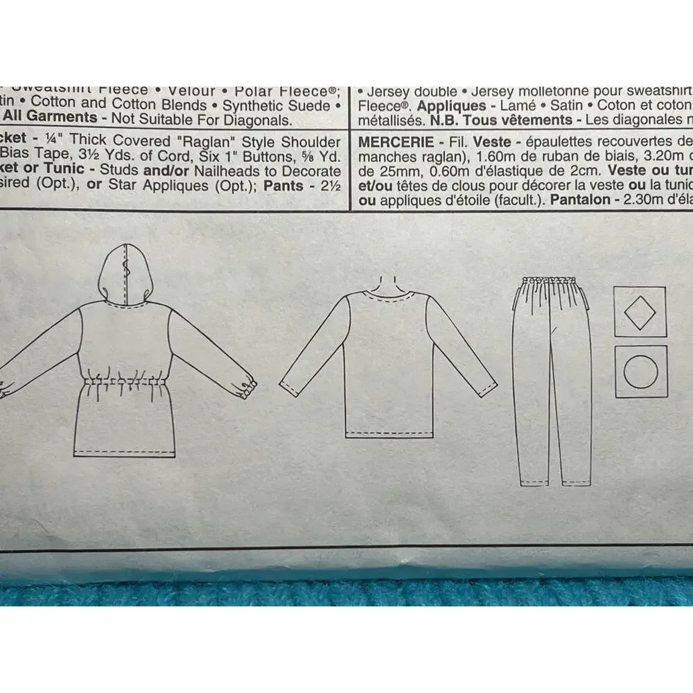 McCalls 7942 Sewing pattern jacket tunic pull on pants size 12 14